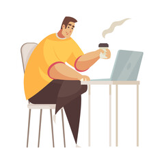 Sticker - Programmer Flat Illustration