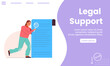 Vector illustration, landing page of Legal support concept