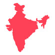 © Zizo - red india national map vector image on white background