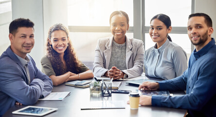 Aufkleber - We can do so much more if we work together. Shot of a group of colleagues having a meeting in a boardroom at work.