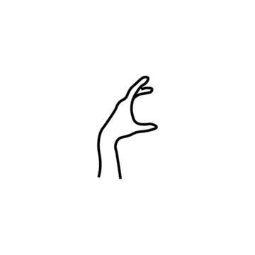 Monochrome outline sign suitable for web sites, books, banners, stores, advertisements. Editable stroke. Line icon of hand