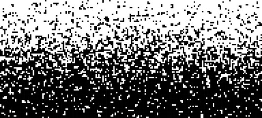 Poster - Random fall of particles of different sizes. Abstract pixel mosaic. Vector illustration.