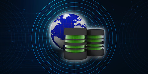 Poster - 3d rendering database storage illustration