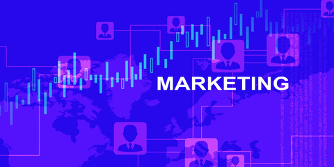 Poster - 2d rendering Stock market online business concept. business Graph
