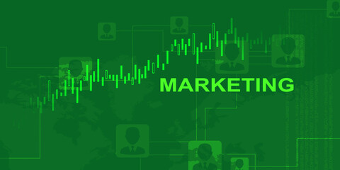 Sticker - 2d rendering Stock market online business concept. business Graph
