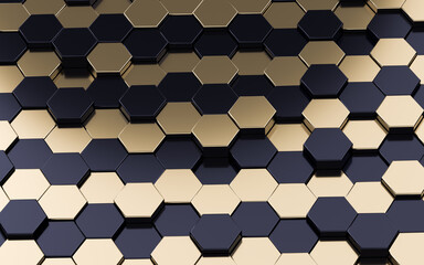 Poster - Abstract hexagonal background, 3d rendering.