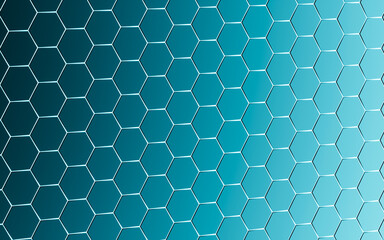 Poster - Glowing hexagonal background, 3d rendering.