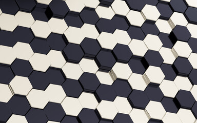 Poster - Abstract hexagonal background, 3d rendering.