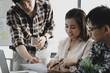 © kamiphotos - Groups of people gathered in the conference room, they were having a brainstorming meeting and planning meetings to manage the company's growth and profit. Management concept from the new generation.