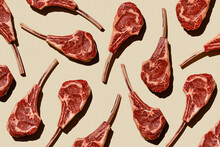 Pattern Of Raw Tomahawk Steak