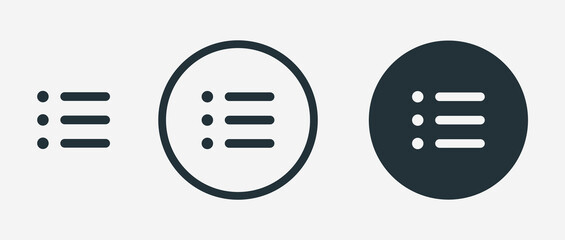 Aufkleber - Website navigation hamburger menu icons set. Flat website menu icons with rounded and sharp edges. Mobile app menu icons vector set of UI UX design elements. App burger icons. Stock vector EPS10.