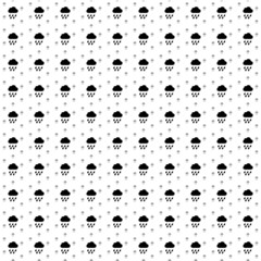 Poster - Square seamless background pattern from black rain symbols are different sizes and opacity. The pattern is evenly filled. Vector illustration on white background