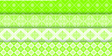 Seamless Pattern With Green Ornaments