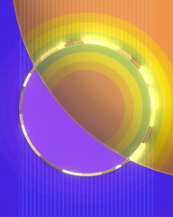 Poster - Abstract geometric shape with a luminous ring in the center. 3d rendering modern background digital illustration