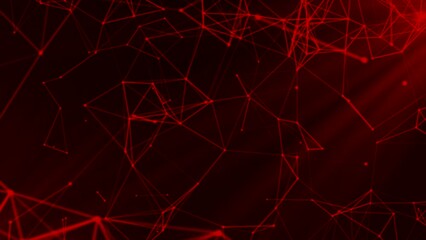 Poster - Futuristic animation with glowing triangles in slow motion, seamless loop. Motion. Plexus flying futuristic triangular silhouettes.