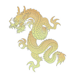 Wall Mural - Oriental Dragon Korean Traditional Style Linework Tattoo Design long 건대타투 용문신 타투도안