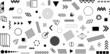 Geometric black and white icon set. Memphis design, geometric vector icons. Collection of modern elements
