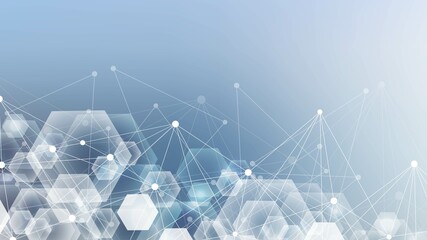 Aufkleber - modern futuristic background of the scientific hexagonal pattern. virtual abstract background with p