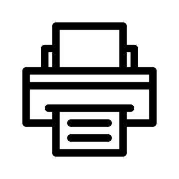 Printer outline icon. Editable stroke. Vector graphics