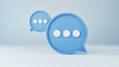 Bubble chat or comment Social media online concept with show SMS, message, communication, communicate digitally minimal on  pastel background, banner, website, 3d rendering.