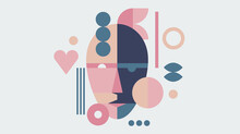 Contemporary Abstract Face, Great Design For Any Purposes. Vector Illustration Design. Art Collection.