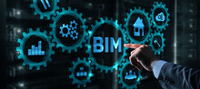 BIM Building Information Modeling Concept On Virtual 3d Screen