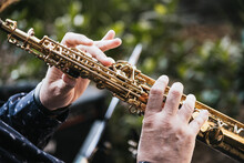 Musician Playing The Saxophone