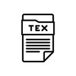 Black line icon for tex