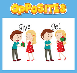 Poster - Opposite English words for kids