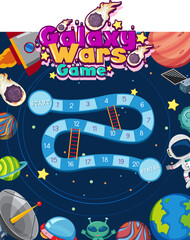 Wall Mural - Game template with space theme background