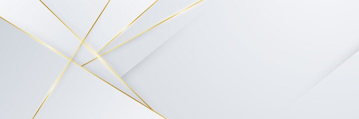 Wall Mural - Luxury shape white and gold Abstract presentation design background. Vector abstract graphic design banner pattern background template.