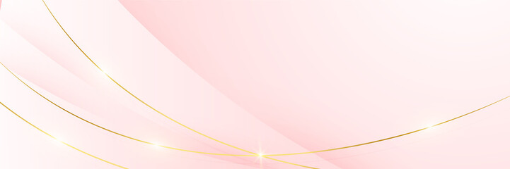 Wall Mural - Modern light pink and gold abstract background. Abstract geometric shape pink gold background with light and shadow 3D layered for presentation design.