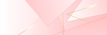 Abstract Pink And Gold Banner Background