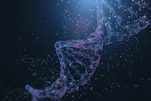 Abstract Polygonal DNA Background. Medicine And Biology Concept. 3D Rendering.