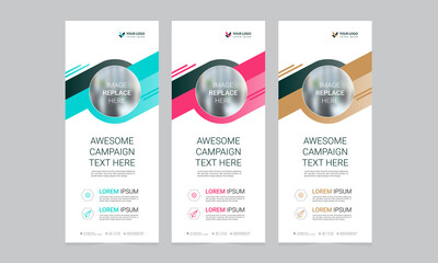 Wall Mural - Roll up banner vector template