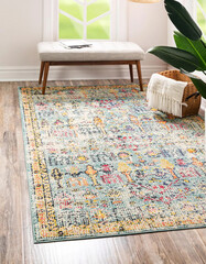 Modern living area floor rug interior room rug texture design.