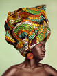 © Valerie Murray/peopleimages.com - Life is better in colour. Studio shot of a beautiful young woman wearing a traditional African head wrap against a green background.