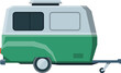 Camper Van or Travel Trailer as Home During Journey or Vacation Vector Illustration