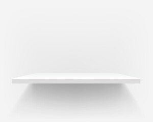 Poster - White shelf on white wall. Vector illustration