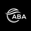 ABA letter logo design on black background. ABA creative initials letter logo concept. ABA letter design. 
