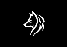 Wolf Bolt Emblem Mascot Head Silhouette, Wolf Clipart