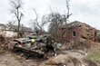 War in Ukraine. Destroyed Ukrainian tank in Chernihiv region