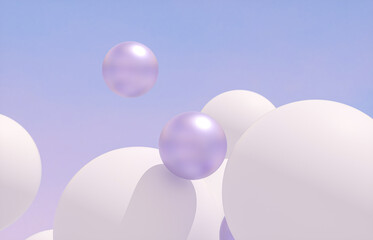 Aufkleber - Beauty fashion background with floating white sphere for cosmetic product display. 3d rendering.