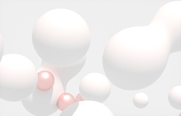 Fototapete - Beauty fashion background with floating white sphere for cosmetic product display. 3d rendering.