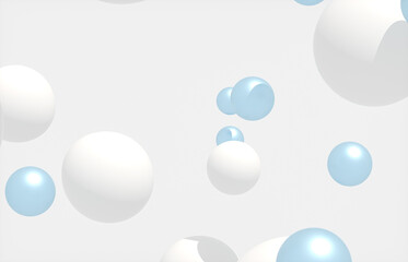 Poster - Beauty fashion background with floating white sphere for cosmetic product display. 3d rendering.