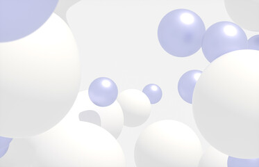 Poster - Beauty fashion background with floating white sphere for cosmetic product display. 3d rendering.