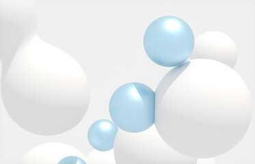 Poster - Beauty fashion background with floating white sphere for cosmetic product display. 3d rendering.