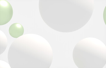 Poster - Beauty fashion background with floating white sphere for cosmetic product display. 3d rendering.