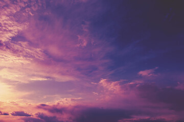 Poster - Colorful cloudy sky at sunset