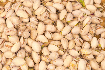 Wall Mural - Background of the roasted salted pistachio nuts